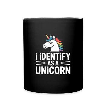 I identify as a unicorn design - Full Colour Mug - black - Front
