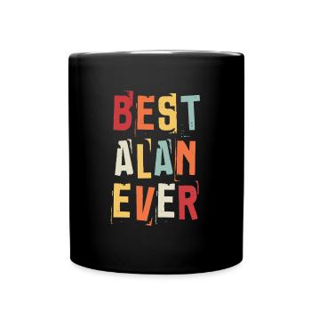 Best Alan Ever Retro First Name Text Saying - Full Colour Mug - black - Front