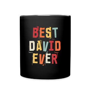 Best David Ever Retro First Name Text Saying - Full Colour Mug - black - Front