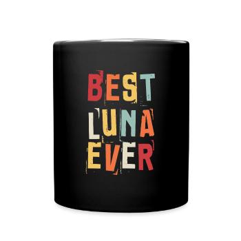 Best Luna Ever Retro First Name Text Saying - Full Colour Mug - black - Front