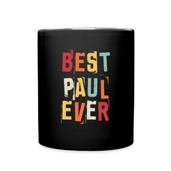 Best Paul Ever Retro First Name Text Saying - Full Colour Mug - black - Front
