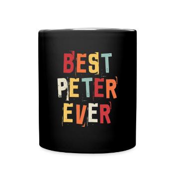 Bester Peter Ever Retro Vorname Text Spruch - Tasse einfarbig - Schwarz - Vorne