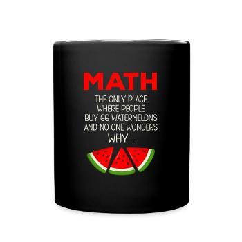 Funny Math Teacher Saying Watermelon Calculating - Full Colour Mug - black - Front