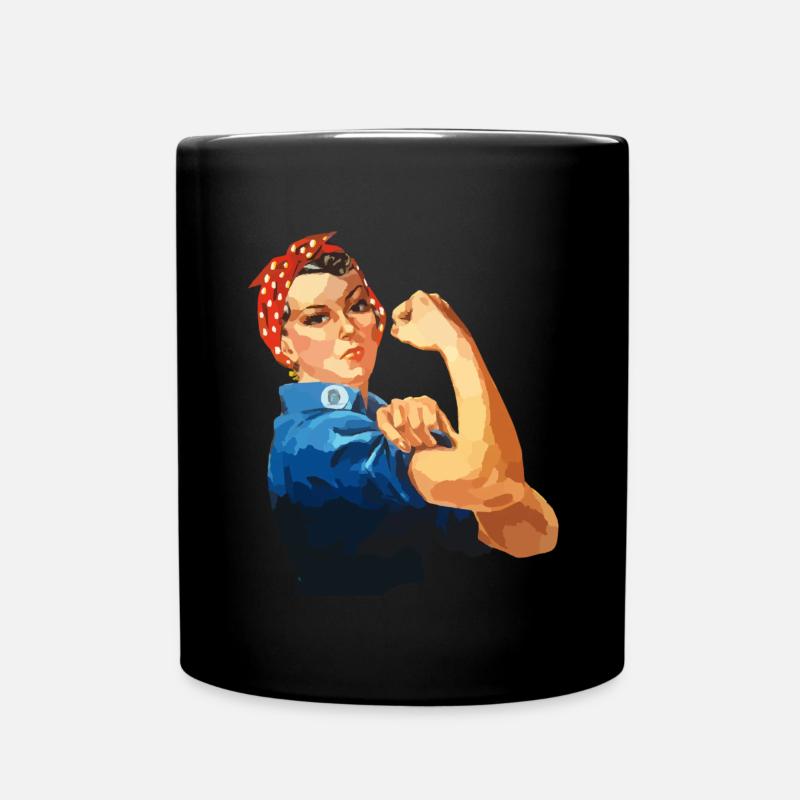 Starke Frau - Tasse einfarbig - Schwarz