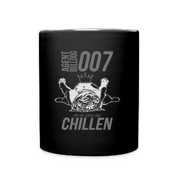 LIZENZ ZUM CHILLEN - Englische Bulldogge - Tasse einfarbig - Schwarz - Vorne