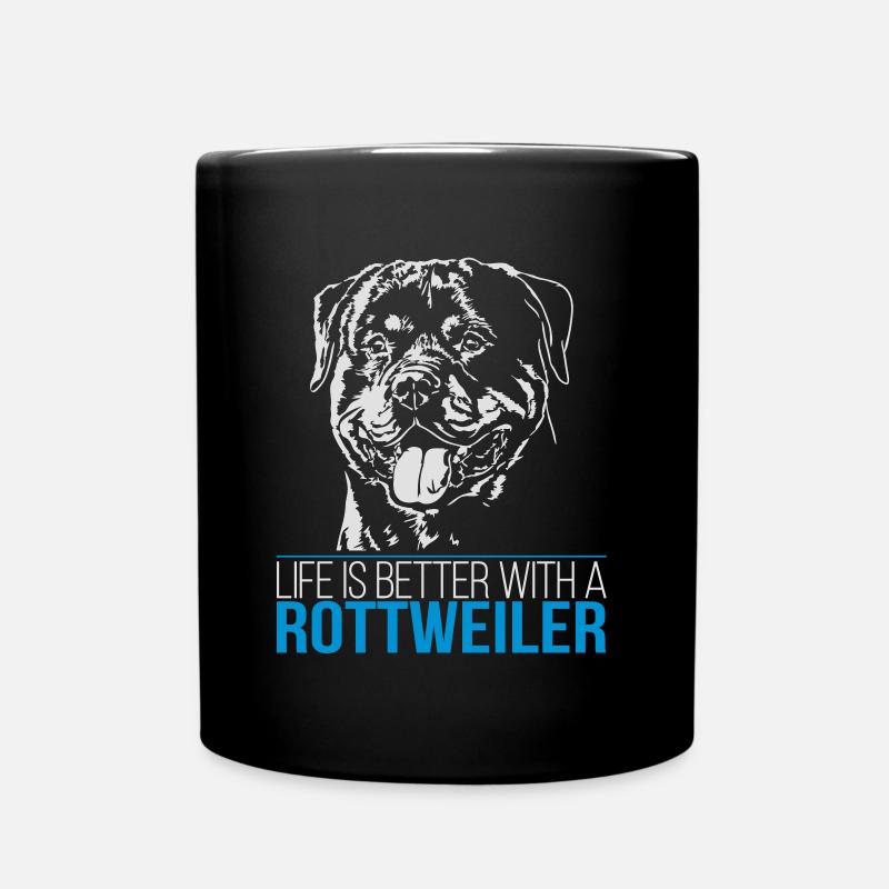 ROTTWEILER life is better - Tasse einfarbig - Schwarz