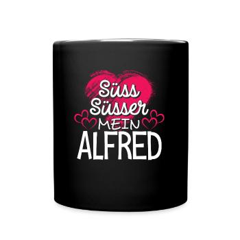 ALFRED - süss - Tasse einfarbig - Schwarz - Vorne