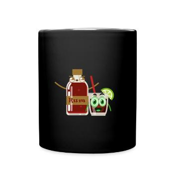 Cuba Libre Cola Rum Lustig Paar Zusammen - Tasse einfarbig - Schwarz - Vorne