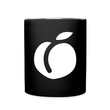 Pfirsich - Tasse einfarbig - Schwarz - Vorne