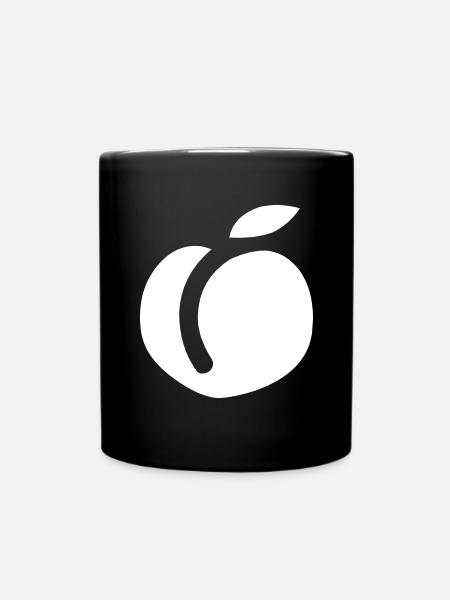 Pfirsich - Tasse einfarbig - Schwarz