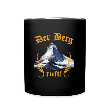 Der Berg ruft! - Tasse einfarbig - Schwarz - Vorne