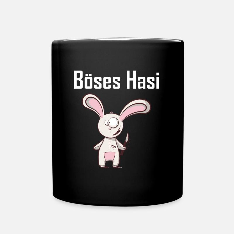 Böses Hasi Shirt · Tierfreund · Trend Süß Geschenk - Tasse einfarbig - Schwarz