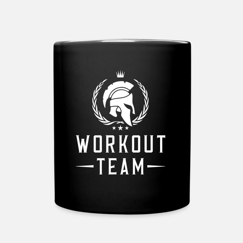 spartan helmet workout team - Full Colour Mug - black