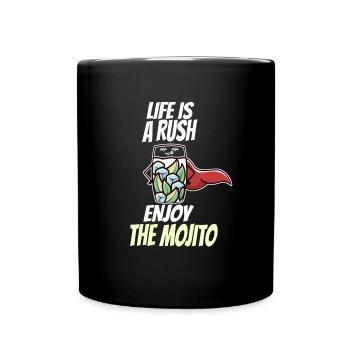 Cocktail Mojito Limette Bar Spruch Rausch - Tasse einfarbig - Schwarz - Vorne