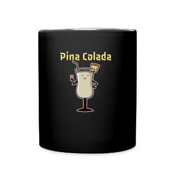 Recette de cocktail de boissons savoureuses Pina Colada - Mug uni - noir - Devant