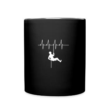 Klettern Herzschlag Kletterei Berge Hobby Sportart - Tasse einfarbig - Schwarz - Vorne