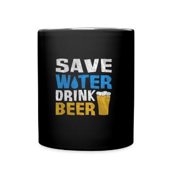 Save water. Drink beer - Full Colour Mug - black - Front