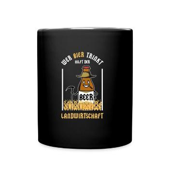 Toute personne qui boit de la bière aide l'agriculture - Mug uni - noir - Devant