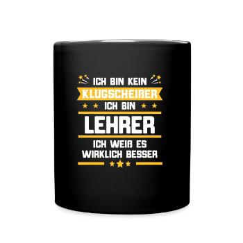 Lehrer - Tasse einfarbig - Schwarz - Vorne