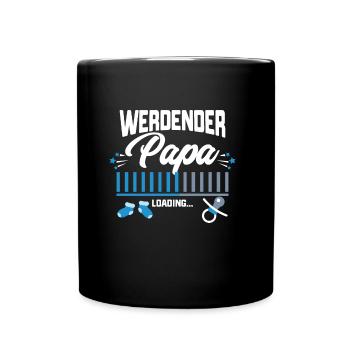 femme enceinte père fils naissance fille chargement - Mug uni - noir - Devant