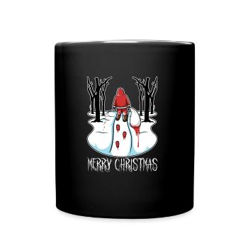 Bad Santa Claus blood Christmas forest - Full Colour Mug - black - Front
