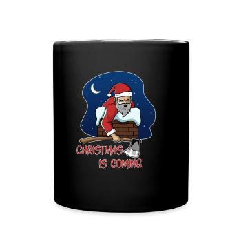 Böser Weihnachtsmann Axt Schornstein Weihnachten - Tasse einfarbig - Schwarz - Vorne