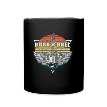 Vintage Rock & Roll Gitarre – Retro Vibes Musik - Tasse einfarbig - Schwarz - Vorne