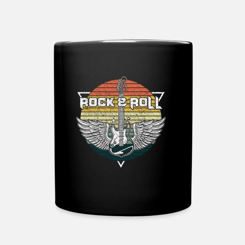 Vintage Rock & Roll Gitarre – Retro Vibes Musik - Tasse einfarbig - Schwarz