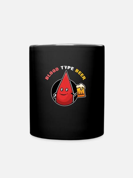 Bluttropfen Blutgruppe Bier - Tasse einfarbig - Schwarz