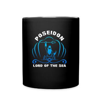 Saying water - Poseidon lord of the sea - Full Colour Mug - black - Front