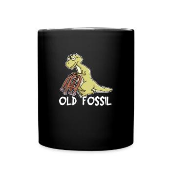Humorous gift for old fossils and dinosaur fans - Full Colour Mug - black - Front