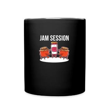 Jam Session – Süßer Marmeladen Spaß für Frühstück - Tasse einfarbig - Schwarz - Vorne