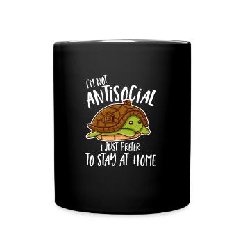 Cute turtle home it's most beautiful - Full Colour Mug - black - Front
