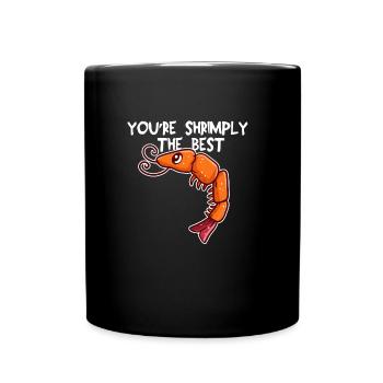 Shrimply the Best – Funny Shrimp Humor - Full Colour Mug - black - Front