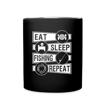Pêche et moi - Mug uni - noir - Devant