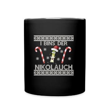 Lustiger Nikolauch – perfekt für Weihnachten - Tasse einfarbig - Schwarz - Vorne