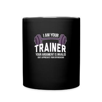 Votre entraîneur : pas d’excuses, seulement des résultats - Mug uni - noir - Devant