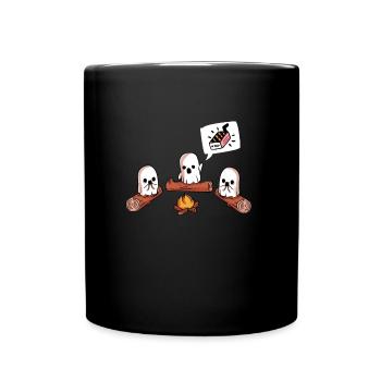 Fantômes du feu de camp : doux et effrayants sur la route - Mug uni - noir - Devant