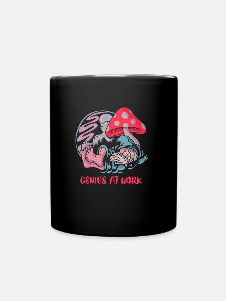 Creative genius: Relaxation under the mushroom - Full Colour Mug - black