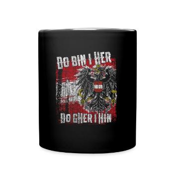 Patriotisches Statement für stolze Österreicher - Tasse einfarbig - Schwarz - Vorne