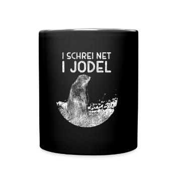Murmeltiere und Jodeln - Alpen Humor - Tasse einfarbig - Schwarz - Vorne