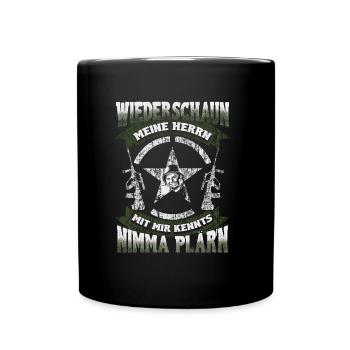 Wiederschaun Meine Herrn – Bundesheer-Abrüster - Tasse einfarbig - Schwarz - Vorne