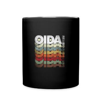 Retro OIDA! – Cooles Statement für Österreich-Fans - Tasse einfarbig - Schwarz - Vorne