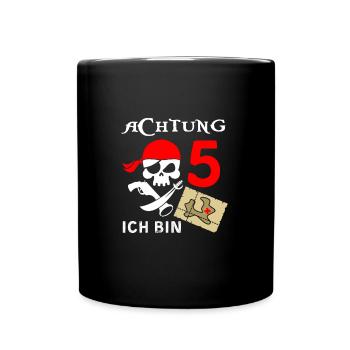 Piraten Abenteuer Zum 5. Geburtstag Für Entdecker - Tasse einfarbig - Schwarz - Vorne