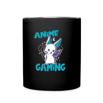 Cool anime and gaming design for gamers - Full Colour Mug - black - Front