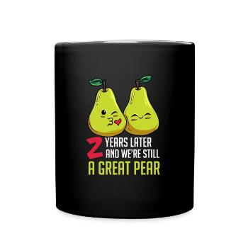 Niedliches Great Pear Design Für 2. Hochzeitstag - Tasse einfarbig - Schwarz - Vorne