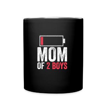 Maman de 2 garçons Idée de cadeau drôle pour les mamans - Mug uni - noir - Devant
