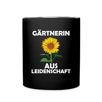 Gärtnerin aus leidenschaft - Tasse einfarbig - Schwarz - Vorne