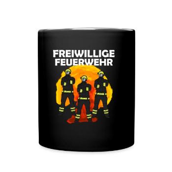 Freiwillige Feuerwehr - Tasse einfarbig - Schwarz - Vorne