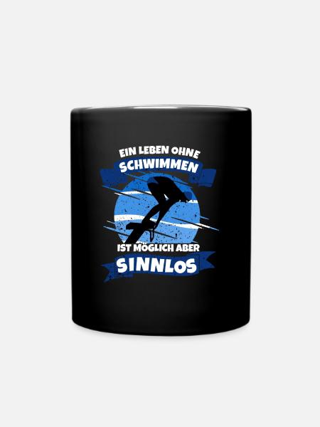 Schwimmer Schwimmen - Tasse einfarbig - Schwarz